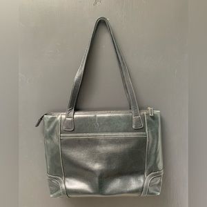 Levenger Black Leather Shoulder Bag